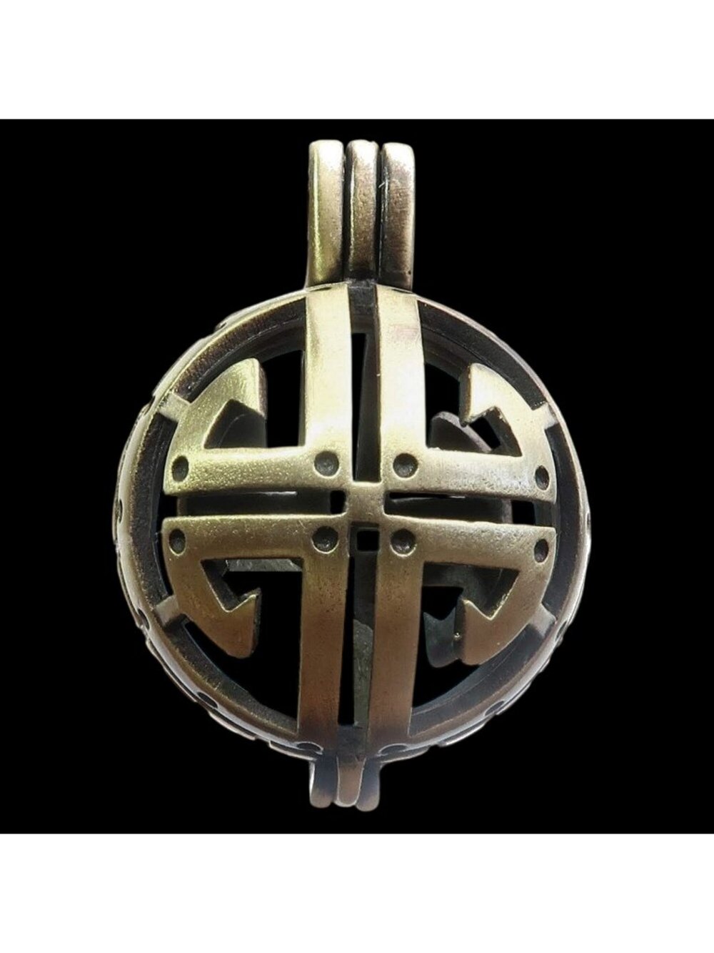 Locket Pendant Crystal Gem Stone Holder Cage Brass Portable Stone Carrier Charm